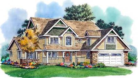Country Craftsman Farmhouse Elevation of Plan 98850