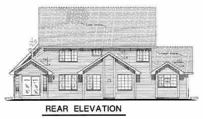 Country Craftsman Farmhouse Rear Elevation of Plan 98850