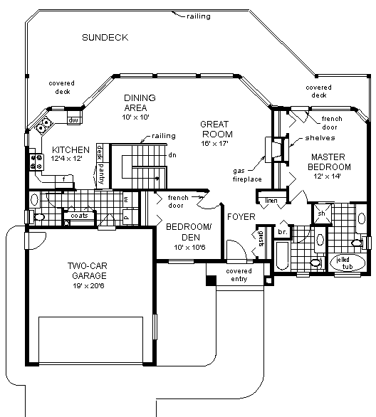 Ranch Level One of Plan 98852