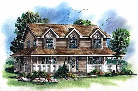 Country Farmhouse Elevation of Plan 98853