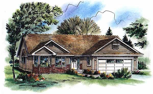 Plan 98855 | Ranch Style with 3 Bed, 2 Bath, 2 Car Garage