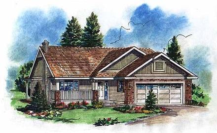 One-Story Ranch Elevation of Plan 98857