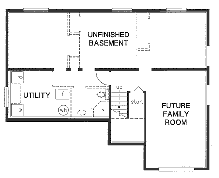 Contemporary One-Story Lower Level of Plan 98860