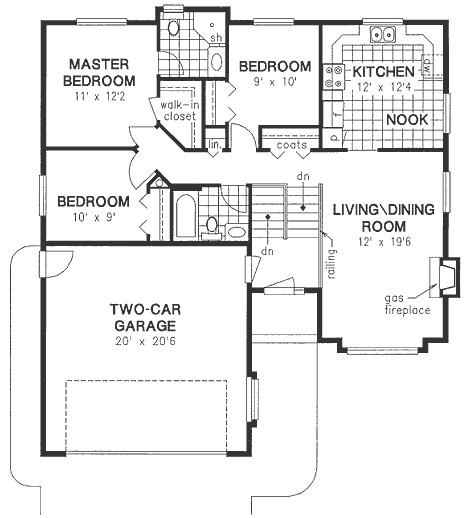 Contemporary One-Story Level One of Plan 98860
