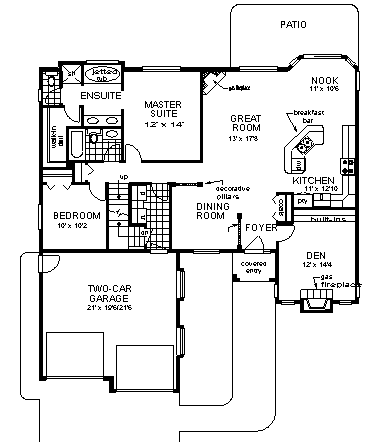 Craftsman Traditional Level One of Plan 98864