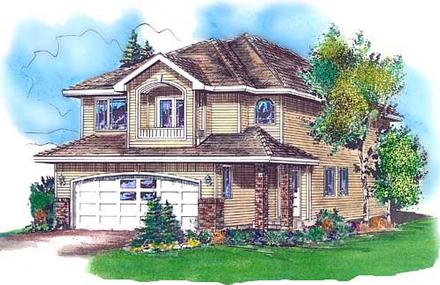 Narrow Lot Traditional Elevation of Plan 98867