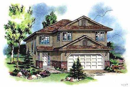 European Narrow Lot Traditional Elevation of Plan 98869