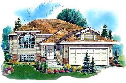 European One-Story Elevation of Plan 98871