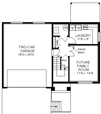 Contemporary Narrow Lot Level One of Plan 98873