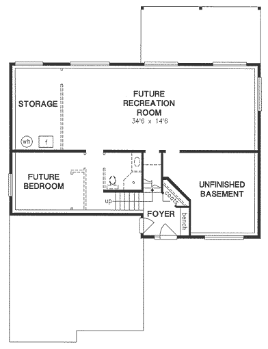 Craftsman One-Story Traditional Lower Level of Plan 98876