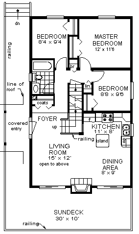 Contemporary Narrow Lot Level One of Plan 98879