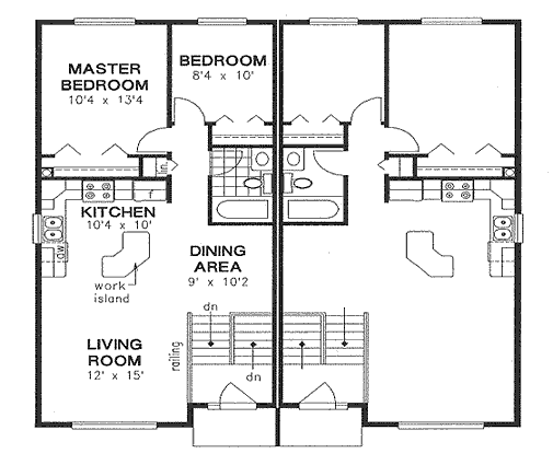 Narrow Lot One-Story Traditional Level One of Plan 98881