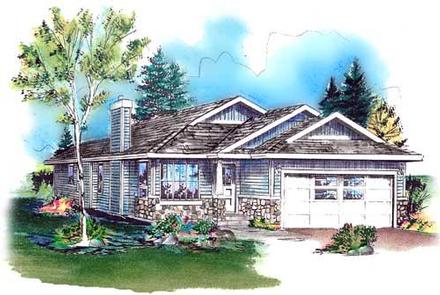 Bungalow Narrow Lot One-Story Ranch Elevation of Plan 98886