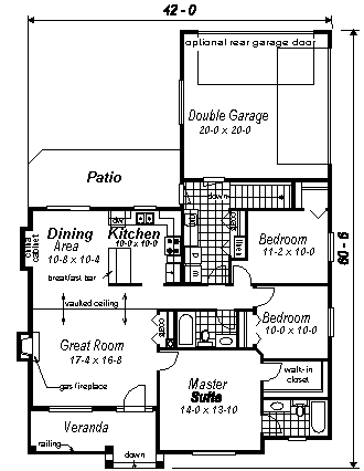 Bungalow Craftsman Level One of Plan 98890