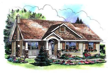 Bungalow Craftsman Elevation of Plan 98890