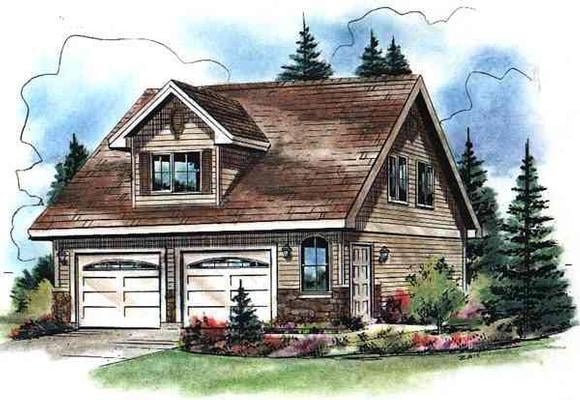 Garage Plan 98892 - 2 Car Garage Apartment Elevation