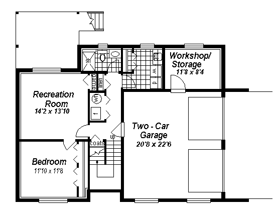 Traditional Lower Level of Plan 98893