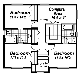 House Plan 98898 Second Level Plan