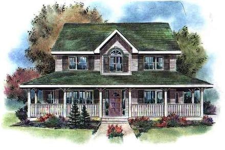 Country Southern Elevation of Plan 98898