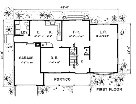 House Plan 99007 First Level Plan