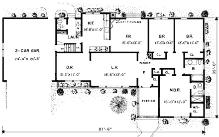 House Plan 99011 First Level Plan