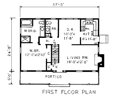 House Plan 99022 First Level Plan