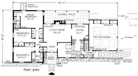 House Plan 99030 First Level Plan