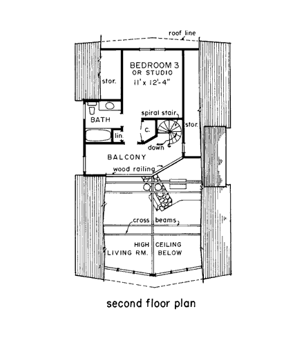 House Plan 99032 Second Level Plan