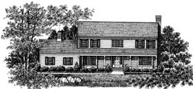 Colonial Country Elevation of Plan 99034