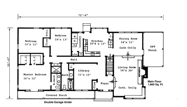 Bungalow Level One of Plan 99039