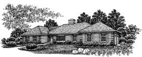 One-Story Ranch Traditional Elevation of Plan 99042