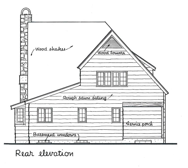 Tudor Rear Elevation of Plan 99051