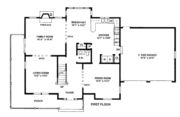 Country Farmhouse Level One of Plan 99056