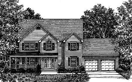 Country Farmhouse Elevation of Plan 99056