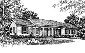 One-Story Ranch Elevation of Plan 99057