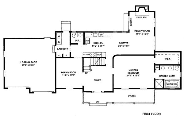 Country Farmhouse Level One of Plan 99059