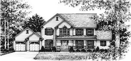 Country Farmhouse Elevation of Plan 99059