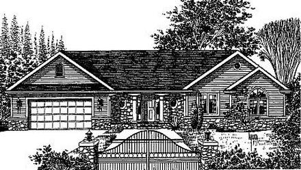 Bungalow One-Story Ranch Elevation of Plan 99071