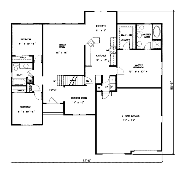 European One-Story Level One of Plan 99081