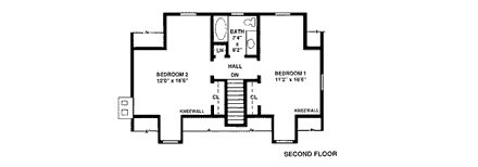 House Plan 99083 Second Level Plan