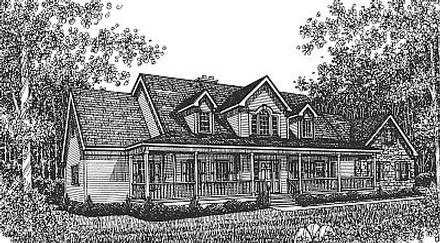 Bungalow Country Elevation of Plan 99087