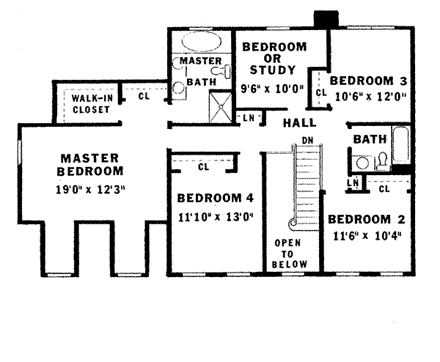 House Plan 99092 Second Level Plan