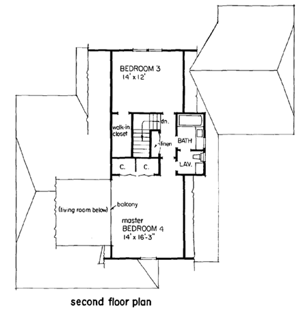 House Plan 99098 Second Level Plan