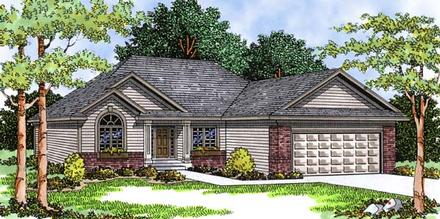 European One-Story Ranch Elevation of Plan 99106