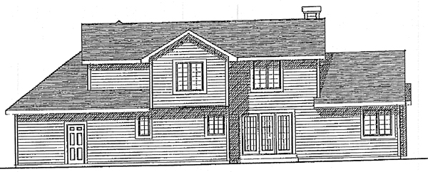 Traditional Rear Elevation of Plan 99112