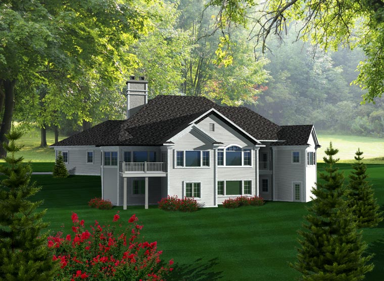 Craftsman Rear Elevation of Plan 99113