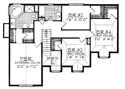 House Plan 99122 Second Level Plan