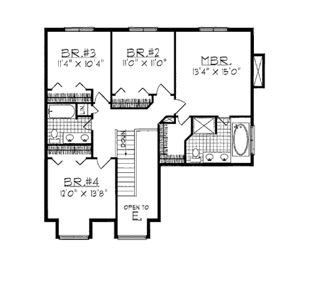 House Plan 99124 Second Level Plan