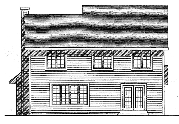 Country Rear Elevation of Plan 99124