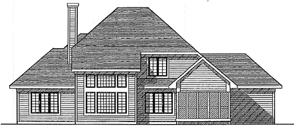 Country Rear Elevation of Plan 99133